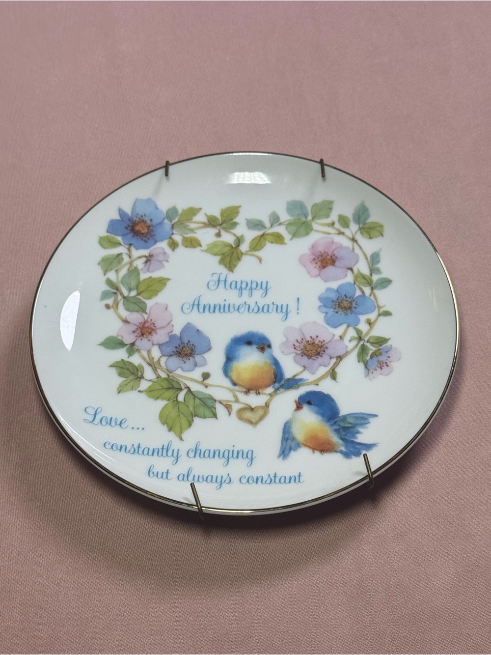 VTG American Greetings Lasting Memories Happy Anniversary Fine Porcelain Plate